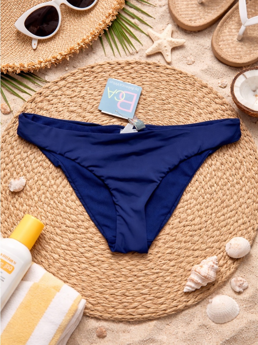 BCA Rebecca Virtue Navy Bikini Bottoms Medium Cheeky Swimwear